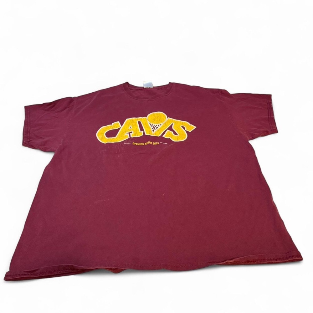 Gildan opening night 2015 Maroon Crewneck T-Shirt with Yellow Logo